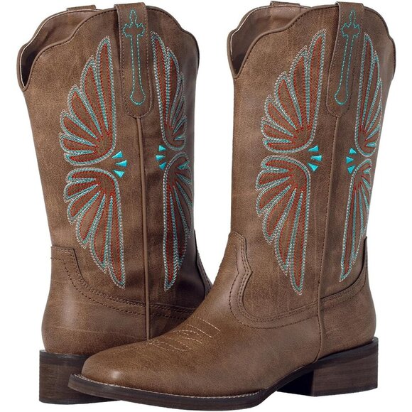 🆕SheSole Fashion Women's Cowboy Boots, Square Toe Western Cowgirl Botte Femme - Picture 8 of 9